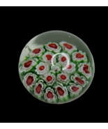 Murano Millefiori Red Green White Italy Art Glass Paperweight - $1,000.30 MXN