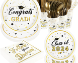 2024 Graduation Plates and Napkins Set Party Supplies Decorations, 192 P... - $40.09