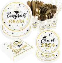 2024 Graduation Plates and Napkins Set Party Supplies Decorations, 192 P... - £32.04 GBP