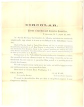 1866 Resident Executive Committee circular US Union political ephemera - £19.93 GBP