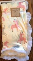 Elements Of Style Ruffled Unicorn Print Reversible Baby Quilt 40&quot; X 30&quot; Nwt - £15.86 GBP
