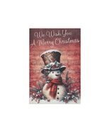 Rustic Musical Snowman Garden Flag, Cute Seasonal Home Decor for Christm... - £16.18 GBP+