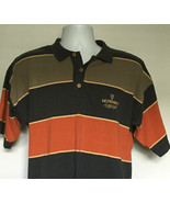 Guinness Beer Embroidered Striped Polo Golf Shirt Large Cotton Blend  - £22.88 GBP