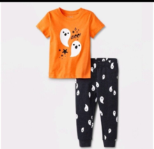 Cat &amp; Jack Toddler BOO Halloween T Shirt &amp; Fleece Pants 12 M 18 M NWT - $9.69