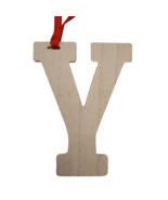 Wooden Letter Distressed Ornament Decor White Initial Monogram gift Y - £7.00 GBP