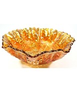 Amber Glass Grapevine Imperial Vintage Large Bowl 10&quot; x 3&quot; - $18.66