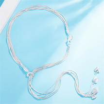 Multi Strand Necklace With Hearts Sterling Silver - £10.46 GBP