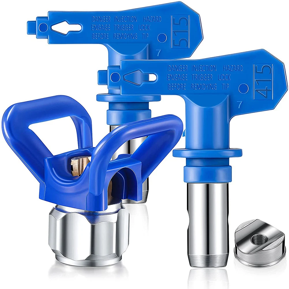 3Pc 415/515 Spray Tips Airless Paint Spray Sprayer Tip Guard Nozzle Seat... - £80.38 GBP