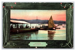 Boats At Dock Lakeside Florence Massachusetts MA Faux Frame 1908 DB Postcard U1 - £3.92 GBP