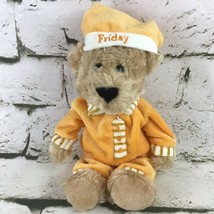FAO Friday Sleepy Teddy Bear In Orange Pajamas Stuffed Animal Soft Toy 2010 - $14.84