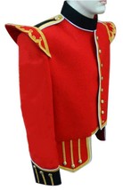 Piper or Drummer Doublet Red Blazer Wool With Gold Braid And White Piping - £99.91 GBP