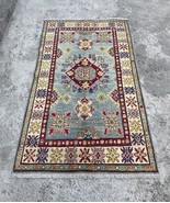 Kazak Traditional Hand Knotted Blue Oriental Living Room Bedroom Rug - $8,338.56 MXN