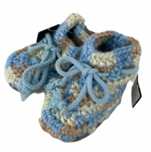 UGG Australia Crochet Upper Sheepskin Leather Crib Shoes Baby Infant Blue Small - £22.22 GBP