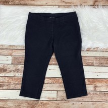 J Jill Women&#39;s Cropped Capri Pants Size 4P Petite Black Stretch Leggings Cotton - £14.82 GBP