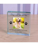 Dog Memorial Personalised Photo Engraved Glass Block Paperweight Dog Lov... - £11.97 GBP