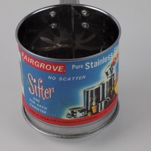 Vintage Fairgrove Stainless Steel 1 Cup Sifter Original Label No. 701 Ba... - $9.75
