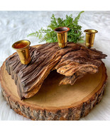 VTG Mid Century Gnarly Driftwood Brass Candlestick Holder Center Piece C... - $1,194.92 MXN