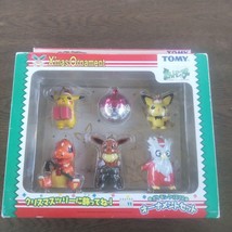 RARE TOMY Pokemon Figure Christmas Ornament Set of 6 1998 Charmander Mew Pichu - £54.60 GBP