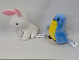 Aurora Ebba Blue Bird White Rabbit Plush Mini 2021 Rattle Squeak Stuffed Animal - £12.26 GBP