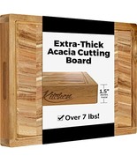 Extra Large Acacia Wood Cutting Board - Large Wooden Cutting Board for K... - £76.55 GBP