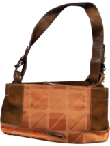 Nine &amp; Co Shoulder Bag Women Orange Brown Leather Strap Inner Pocket wit... - £12.04 GBP