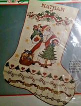 Bucilla 82738 Yuletide Santa Christmas Stocking 18&quot; Counted Cross Stitch  - £39.16 GBP