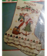 Bucilla 82738 Yuletide Santa Christmas Stocking 18&quot; Counted Cross Stitch  - £39.26 GBP