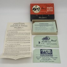 Parker Bros Game of States &amp; Cities 1947 Complete Flip Card Game Vintage - £10.13 GBP