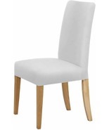 Lycra Stretch Chair Slipcover - Solid white fabric - £10.89 GBP