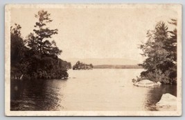 RPPC Beautiful Lake With Small Island Mountain Landscape c1910 Postcard C45 - $9.95