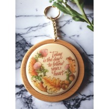 Follow Your Heart Keychain Vintage Hallmark Floral Today is the Day Retr... - $12.95