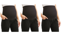 3 Skinny Maternity Black Jeans 5 Pocket Full Comfort Waist Band Woman Sz L NEW - £15.59 GBP