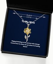 Funny Wife Sunflower Pendant Necklace, Happy Birthday to The Person who Always K - £39.12 GBP