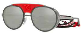 Dolce&amp;Gabbana Sport Sunglasses Unisex Red Front Gray Lens Pattern Strap NWT - $263.34