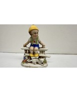VINTAGE PORCELAIN LITTLE BOY ON THE FENCE WITH A KITTY -MADE IN GERMANY  - €9,38 EUR VINTAGE PORCELAIN LITTLE BOY ON THE FENCE WITH A KITTY -MADE IN GERMANY  - €9,38 EUR