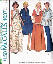 Vintage 1975 Misses&#39; MATERNITY DRESS or TOP &amp; PANTS Pattern 4637-m Size 8 - $12.00