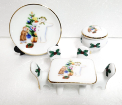 Set di piatti da pranzo con candele in ceramica in miniatura del pupazzo... - $112.05