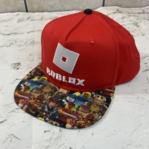 Roblox Ball Cap Hat Flat Bill Red Youth OSFM Adjustable Snapback - £11.67 GBP