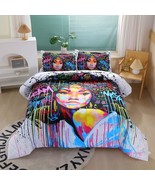 African American Black Girl Comforter Set For Kids And Teens, Queen Size... - £81.11 GBP