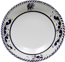 Coupe Bowl Deruta Majolica Orvieto Rooster Round Shallow Blue Ceramic Handmade - £79.13 GBP