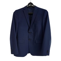VTG Ralph Lauren Navy Blue Grid Pattern 2 Button Blazer Fully Lined Sz 40R - $44.55