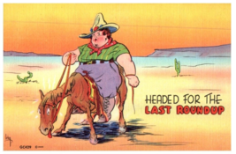 Headed For The Last Roundup Funny Postcard - £5.46 GBP