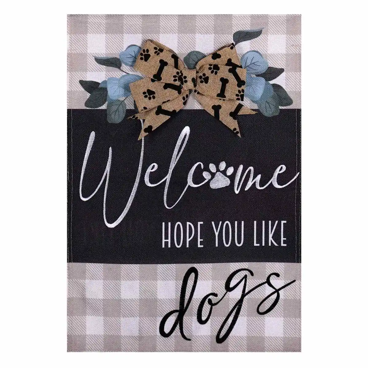 Welcome Hope You Like Dogs Burlap Garden Flag-2 Sided Message, 12.5&quot; x 18&quot; - €19,24 EUR