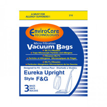 EnviroCare Eureka Upright Style F&amp;G Micro-Filtration Vacuum Bags 3-Pack   *NEW* - £2.59 GBP