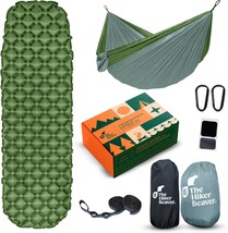 Portable Hammock &amp; Inflatable Sleeping Pad Set - Lightweight, &amp; Repair Patches - £35.45 GBP