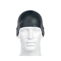 Speedo Adult Plain Moulded Silicone Cap - Black, One Size  - $18.00