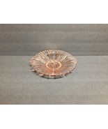 Vintage Clear Coral/Pink Glass Round Candy Dish - £8.13 GBP