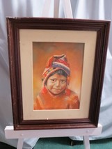 2005 Wood Framed Native Peruvian Painting Of Native Girl Pisal Peru 15&quot;x... - £38.01 GBP