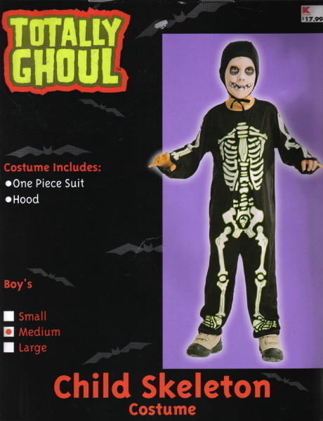 Child&#39;s Skeleton Halloween Costume Style 2, Medium 5-7, NEW UNUSED - $6.89