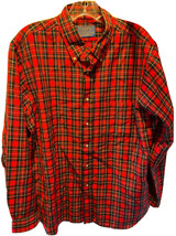 Sir Pendleton Men’s L Red Plaid Long Sleeve Button Down Wool Shirt - £47.02 GBP